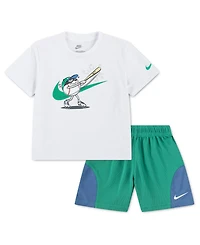 Nike Toddler Boys' 2T-4T Baseball Graphic T-Shirt and Mesh Shorts, 2-Piece Set