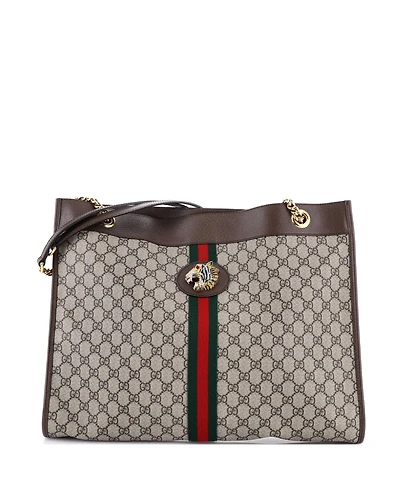 Pre-Owned Gucci Large Rajah Chain Tote Gg Coated Canvas