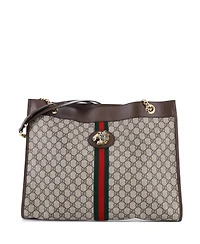 Pre-Owned Gucci Large Rajah Chain Tote Gg Coated Canvas