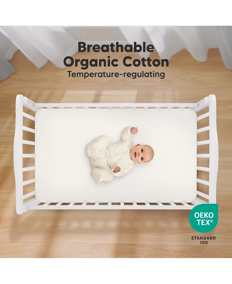 KeaBabies 2pk Soothe Fitted Crib Sheets Neutral, Baby Sheets, Fits Standard Nursery Mattress