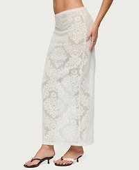 Edikted Women's Violette Sheer Lace Maxi Skirt