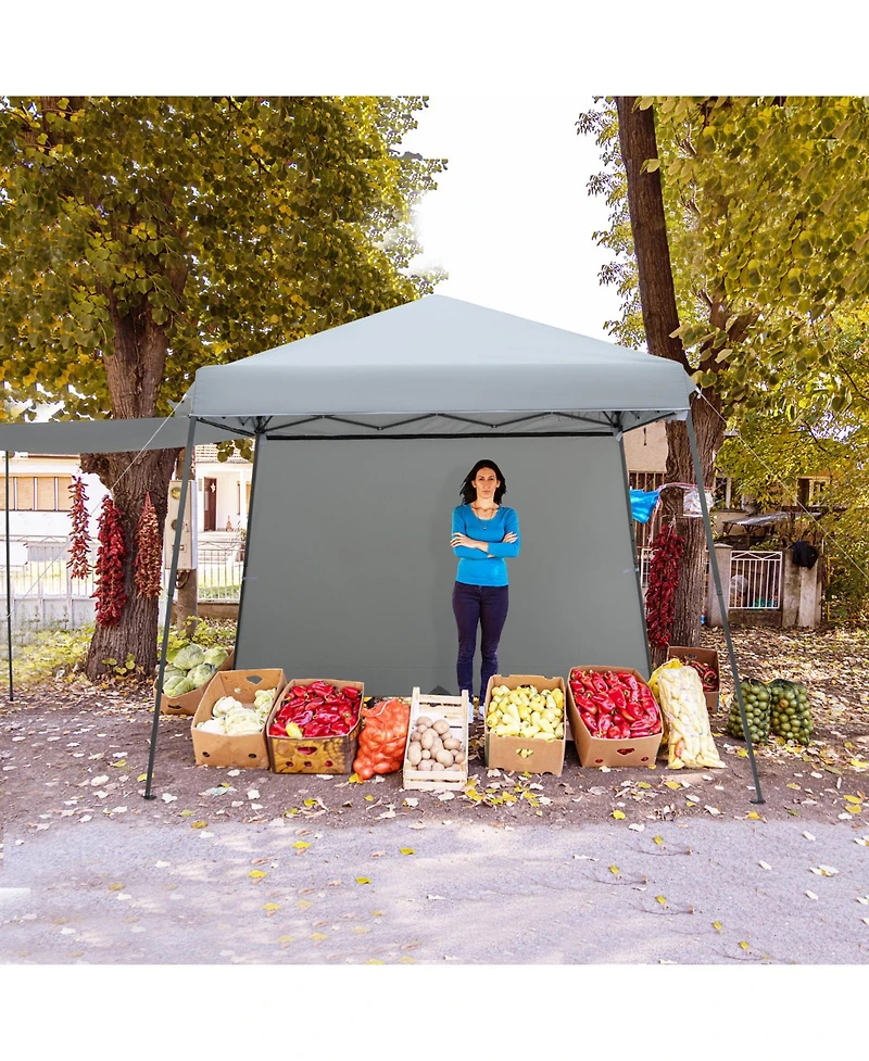 Gymax Patio 10 x 10FT Instant Pop-up Canopy Folding Tent w/ Sidewalls and Awnings Outdoor