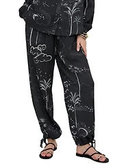 Raffya Women's Palm High Waist Print Trouser