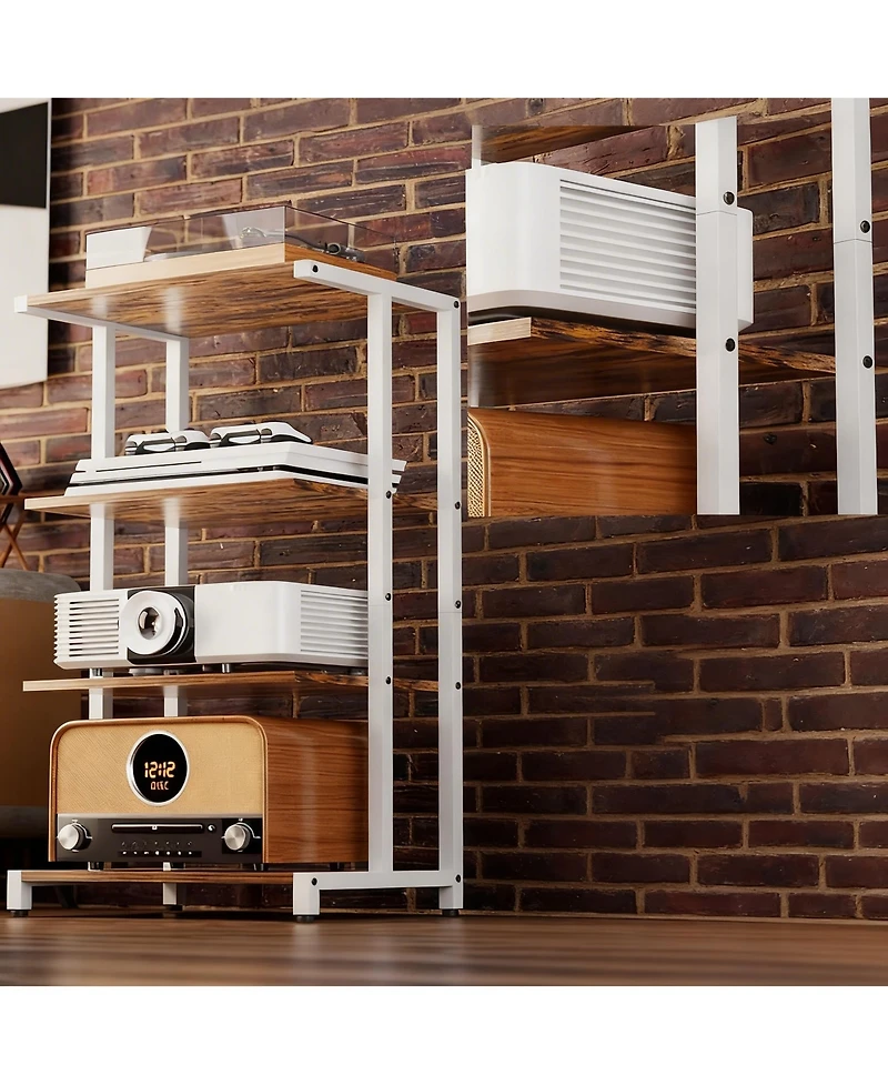 Yigii Media Stand Audio Rack Gaming Console Shelf Tv Equipment Storage