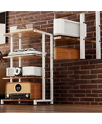 Yigii Media Stand Audio Rack Gaming Console Shelf Tv Equipment Storage