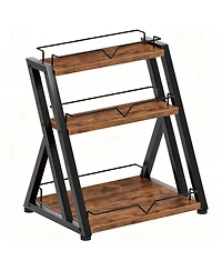 Yigii 3-Tier Spice Rack Countertop Rustic Metal Shelf