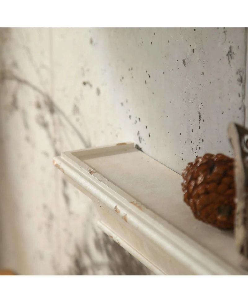 Yigii 36.3 Inch Rustic Solid Wood Wall Mounted Decorative Long Shelf