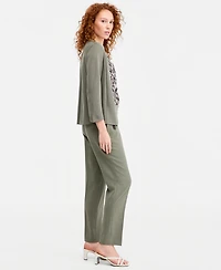 Kasper Petite Mid Rise Straight-Leg Pants
