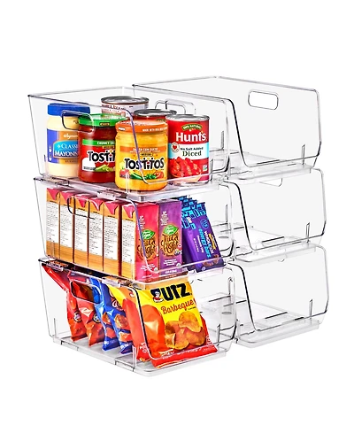 Sorbus Medium Stackable Open Front Storage Bins - For Pantry, Kitchen and Home Organization