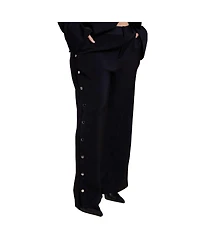 Eloquii Women's Plus Snap Detail Wide Leg Trouser