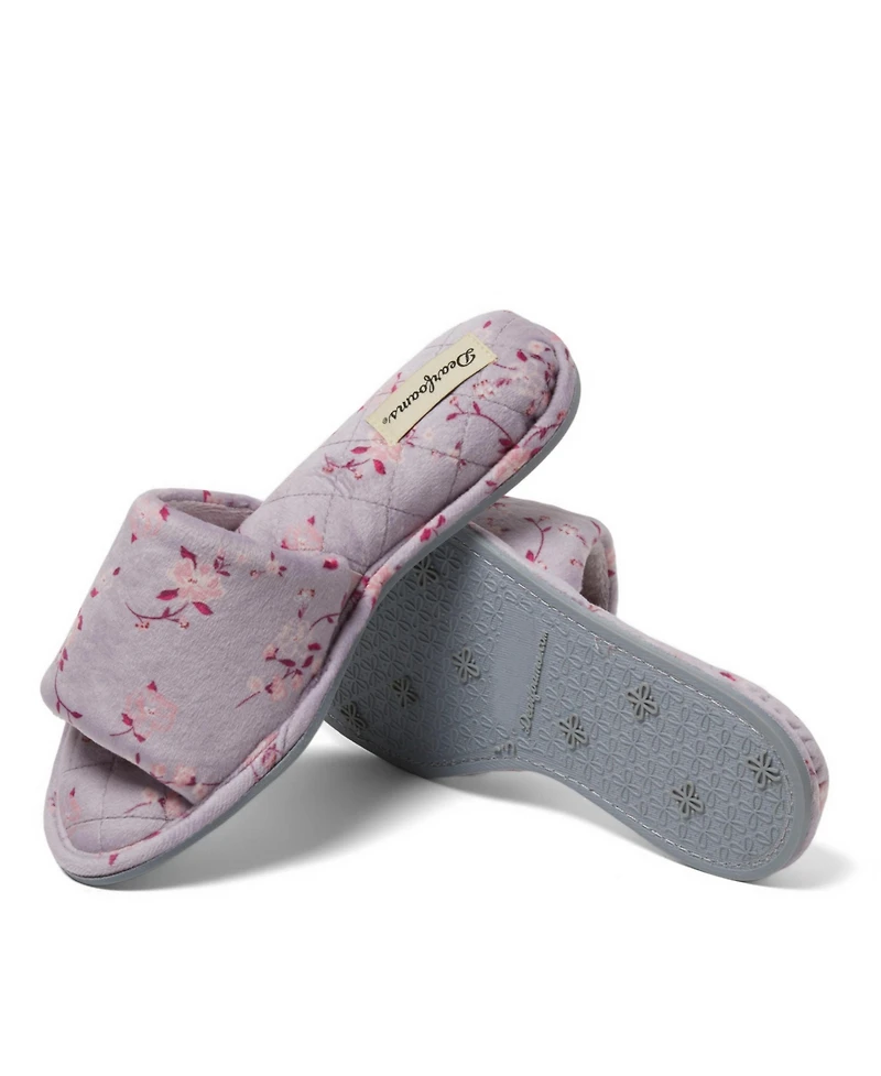 Dearfoams Women's Beatrice Microfiber Velour Side Gore Slide, Online Only