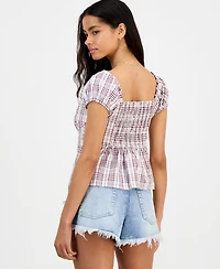 Just Polly Juniors' Cotton Cap-Sleeve Top