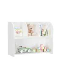 Rainsken Kids Bookcase with 4 Compartments, Toy and Book Storage Shelf, Display Rack for Children's Room, Playroom, Nursery