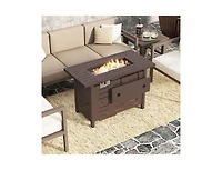 Slickblue 40 Inch Outdoor Propane Fire Pit Table with Lava Rocks