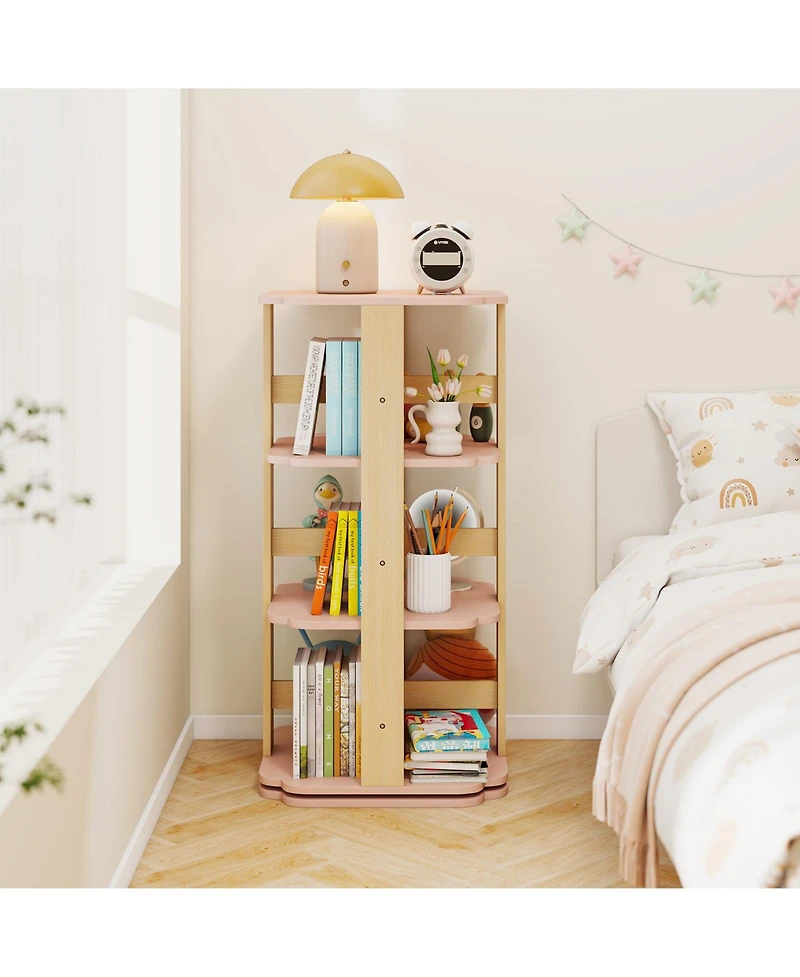 Slickblue Freestanding 3 Tier Toddler Book Rack with 12 Compartments