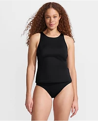 Lands' End Women's D-Cup Tugless High Neck Strappy Back Tankini Swimsuit Top