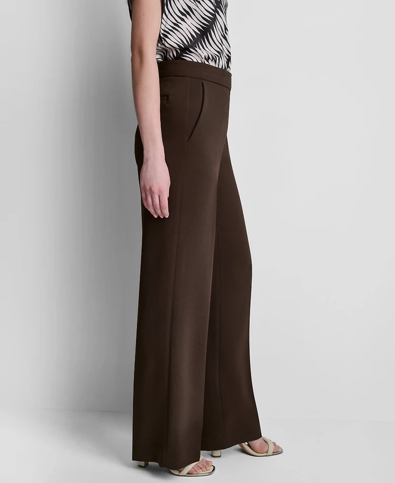 Dkny Petite Mid-Rise Zip-Front Trouser Pants