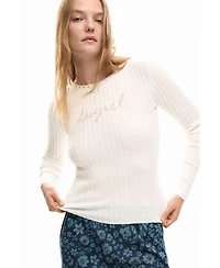 Desigual Women's Ribbed T-shirt logo