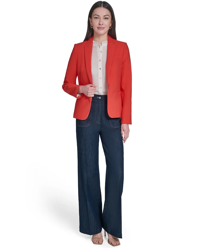 Tommy Hilfiger Women's 1-Button Calvary Twill Blazer