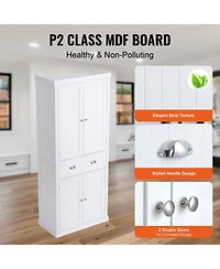 Gouun 72 in Tall Freestanding Kitchen Pantry Storage Cabinet with Adjustable Shelves