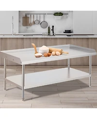 Gouun Stainless Steel Work Table 30 x x 26 in with 2 in Backsplash