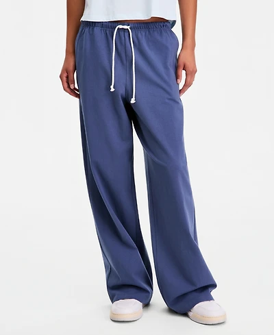 Hippie Rose Juniors' Lightweight Fleece Wide-Leg Sweatpants