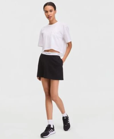 Calvin Klein Performance Womens Boxy Cropped Logo Tee Pull On Skort