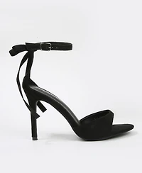 Berness Women's Fia Ankle Strap Heeled Sandal Adorned on the Back with a Double Bow