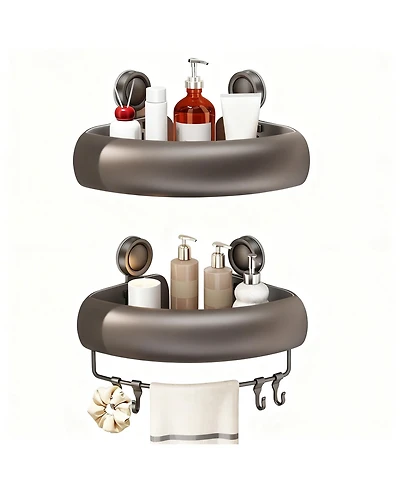 Yigii Shower Suction Cup Corner Shelves No Drilling Aluminum Bathroom Organizer