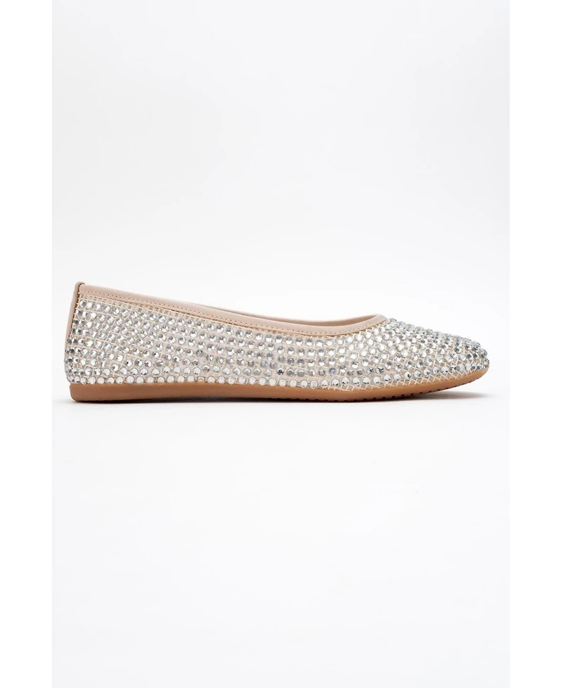 Prologue Shoes Runway Mesh Embellished Ballet Flat