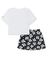 Nike Girls' 4-6X Bold Play T-Shirt and Scooter Skort, 2-Piece Set