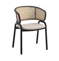 LeisureMod Dining Chair With Stainless Steel Legs Velvet Seat and Wicker Back