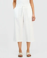 Style & Co Petite Cotton Gauze Wide-Leg Cropped Pants, Macy's Exclusive