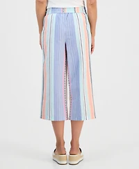 Style & Co Petite Noyma Stripe Wide-Leg Capri Pants, Macy's Exclusive