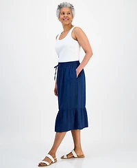 Style & Co Petite Cotton Gauze Midi Skirt, Macy's Exclusive