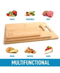 Bamboo Wooden Cutting Boards - Premium 3-Piece Set