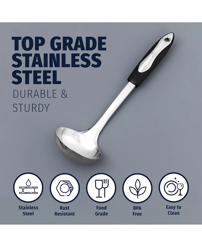 12" Soup Ladle Cooking Utensil - Durable Stainless Steel Kitchen Gadget