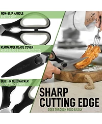Zulay Kitchen Ultra Sharp Stainless Steel Kitchen Shears With Protective Cover