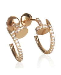 Pre-Owned Cartier Rose Gold Diamond Small Model Juste Un Clou Earrings