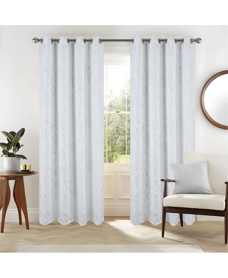Rt Designers Collection Heidi Halo Foil Blackout Polyester Window Curtain Grommet Panel