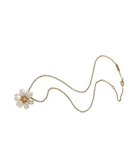 Pre-Owned Van Cleef & Arpels Yellow Gold Mother Of Pearl and Diamond Mini Model Rose de Noel