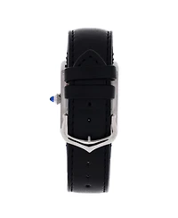 Pre-Owned Cartier Must de Cartier Tank Quartz Watch in Stainless Steel and Leather 25mm