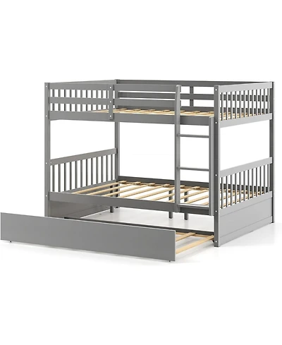 Gouun Full over Full Bunk Bed Platform Wood Bed with Ladder