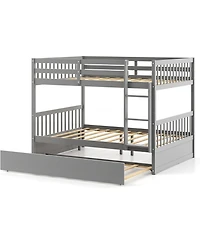 Gouun Full over Full Bunk Bed Platform Wood Bed with Ladder