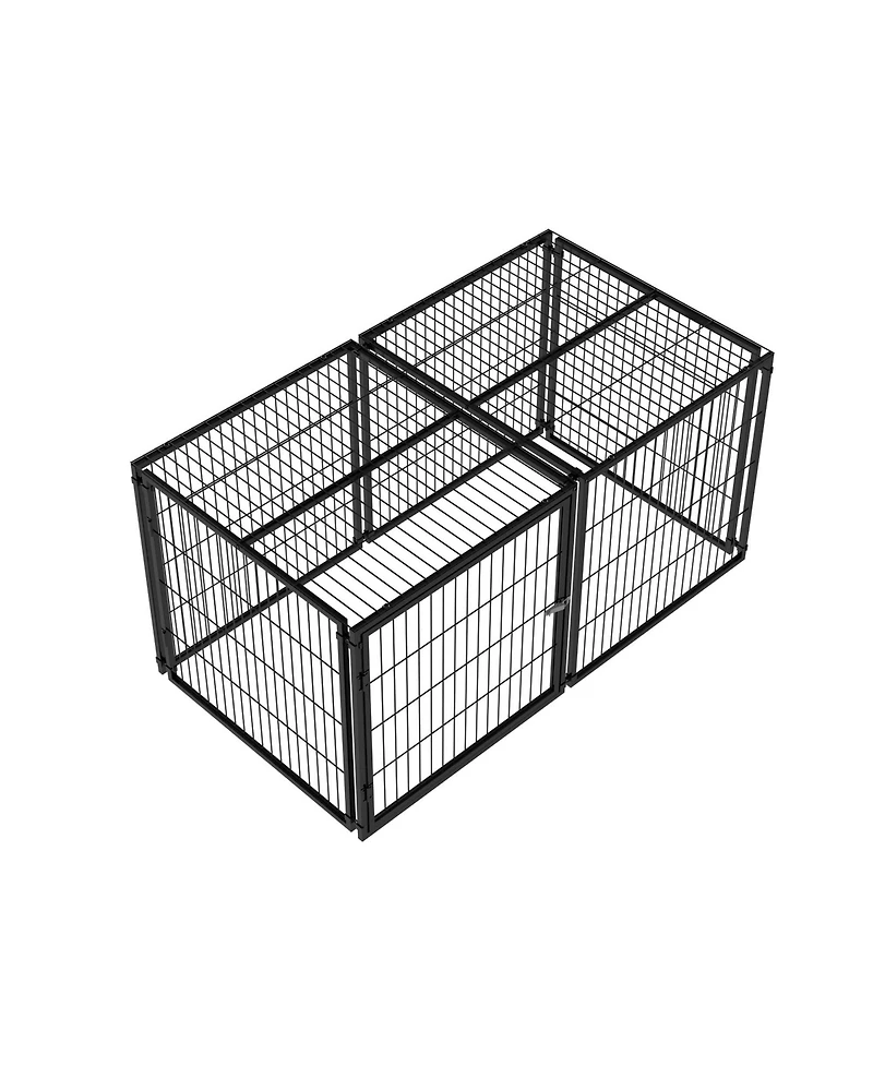 Aostirmotor 63.7" Large Dog Cage Kennel for Medium Dogs Puppy Playpen with Top, Indoor Pet Enclosure
