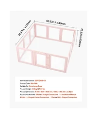 Aostirmotor 60" Dog Whelping Box with Transparent Window Playpen for X-Large Dogs