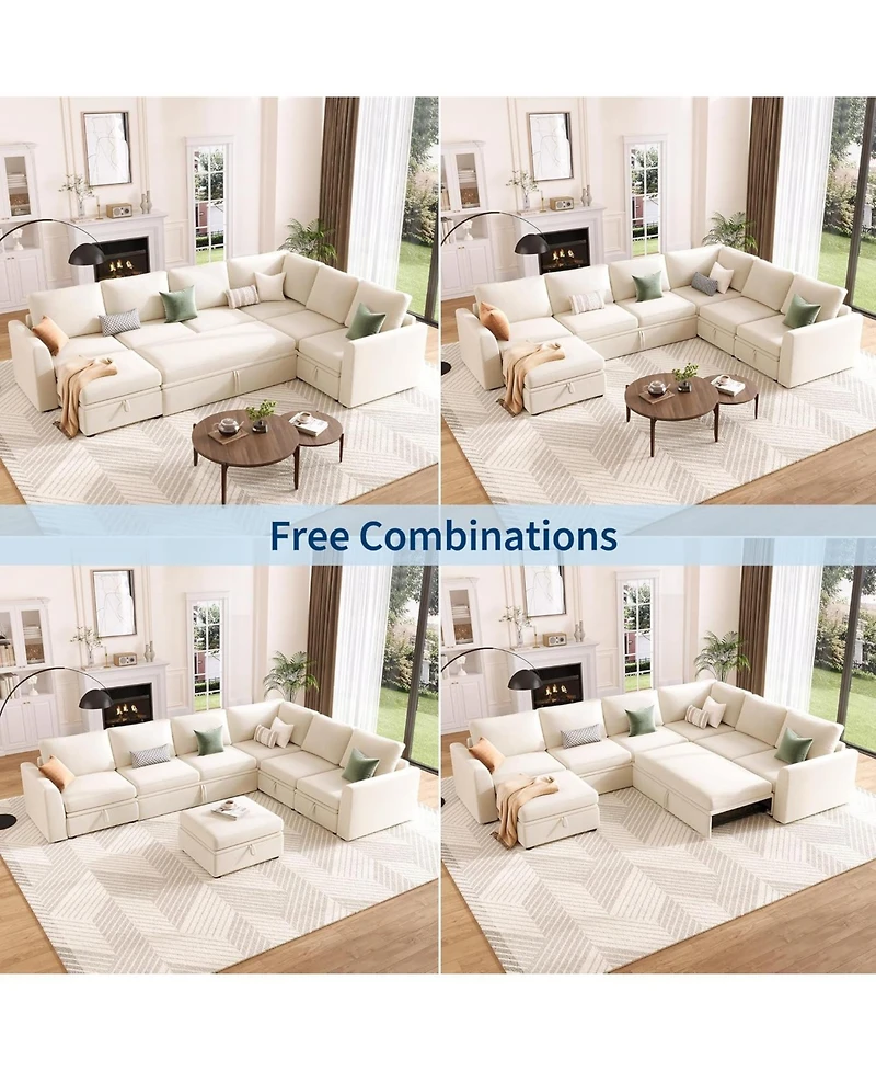 gaomon Sectional Sleeper Sofa with Pull-Out Bed