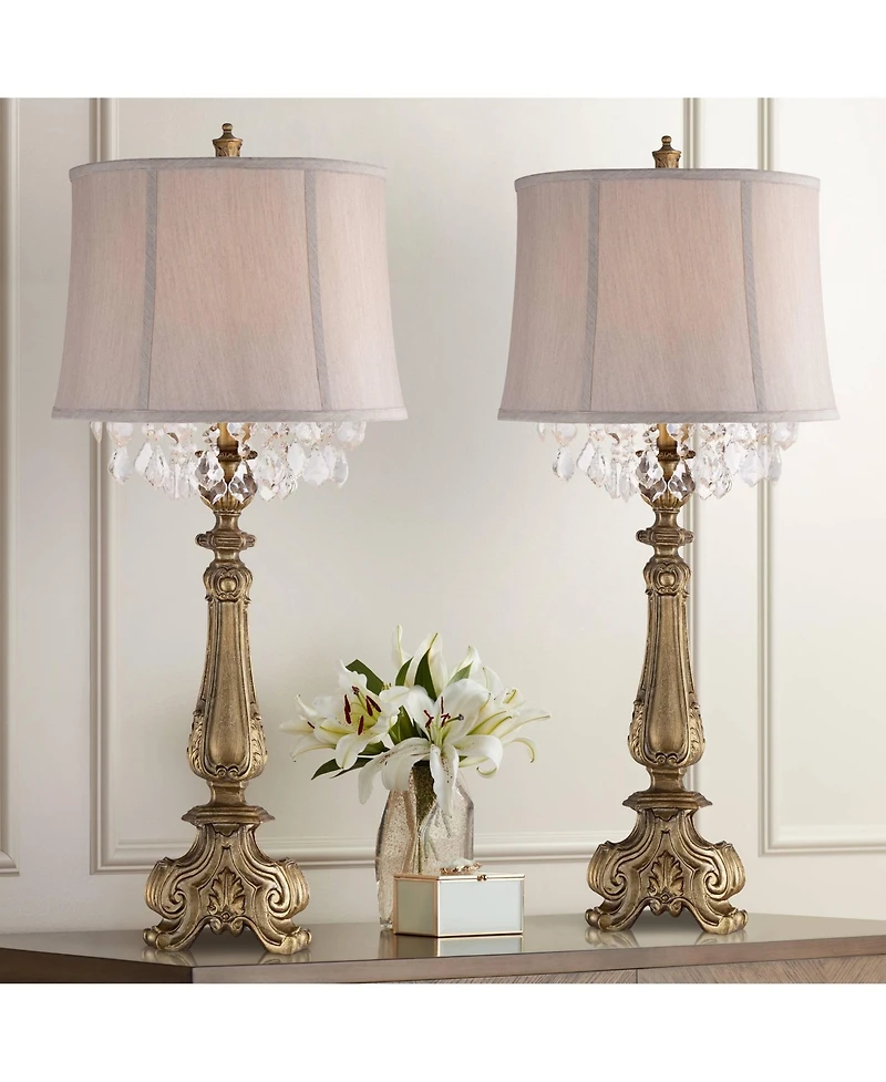 Barnes and Ivy Dubois 37.25" Tall Traditional Table Lamps, Set of 2