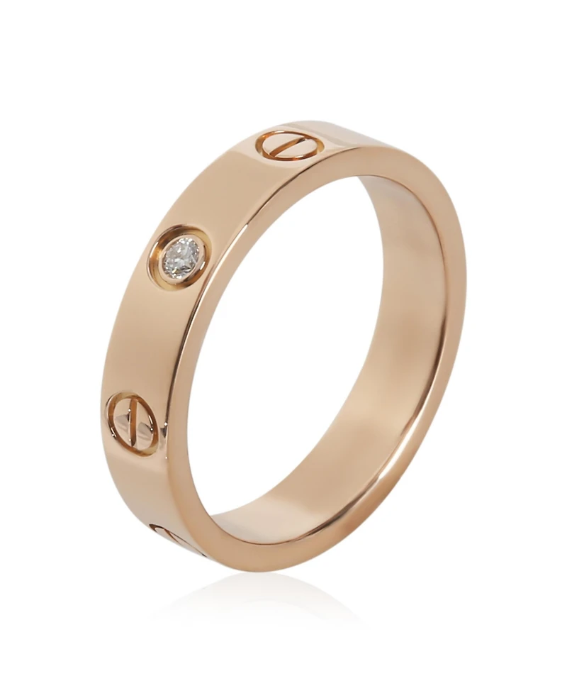 Pre-Owned Cartier Rose Gold Diamond Small Model Love Ring