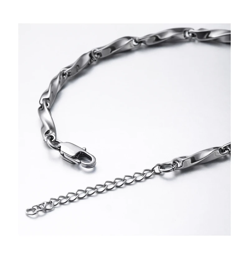 Rebl Jewelry Twisted Link Bracelet Stainless Steel